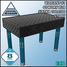 Stół spawalniczy tradycyjny ECO 1200x800mm, Ø28, siatka 100x100mm, na stopach #1